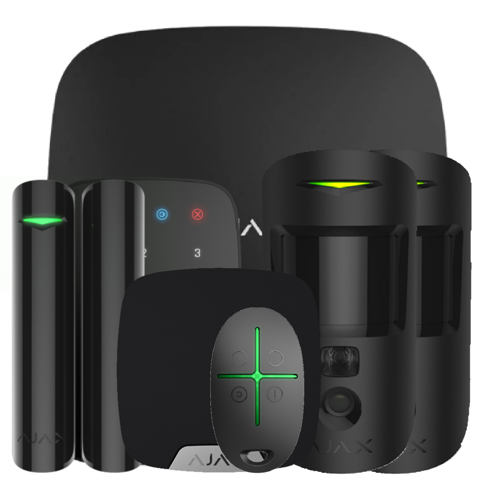 image_1024 Kit Ajax negro. Hub2 4G + 2MotionCamPHOD + DoorProtect Plus + SpaceControl + KeyPad + HomeSiren - Imagen 1
